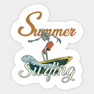 Summer Surfing Sticker